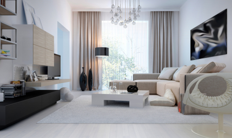 Nên chọn rèm vải hay rèm cuốn cho phòng khách?