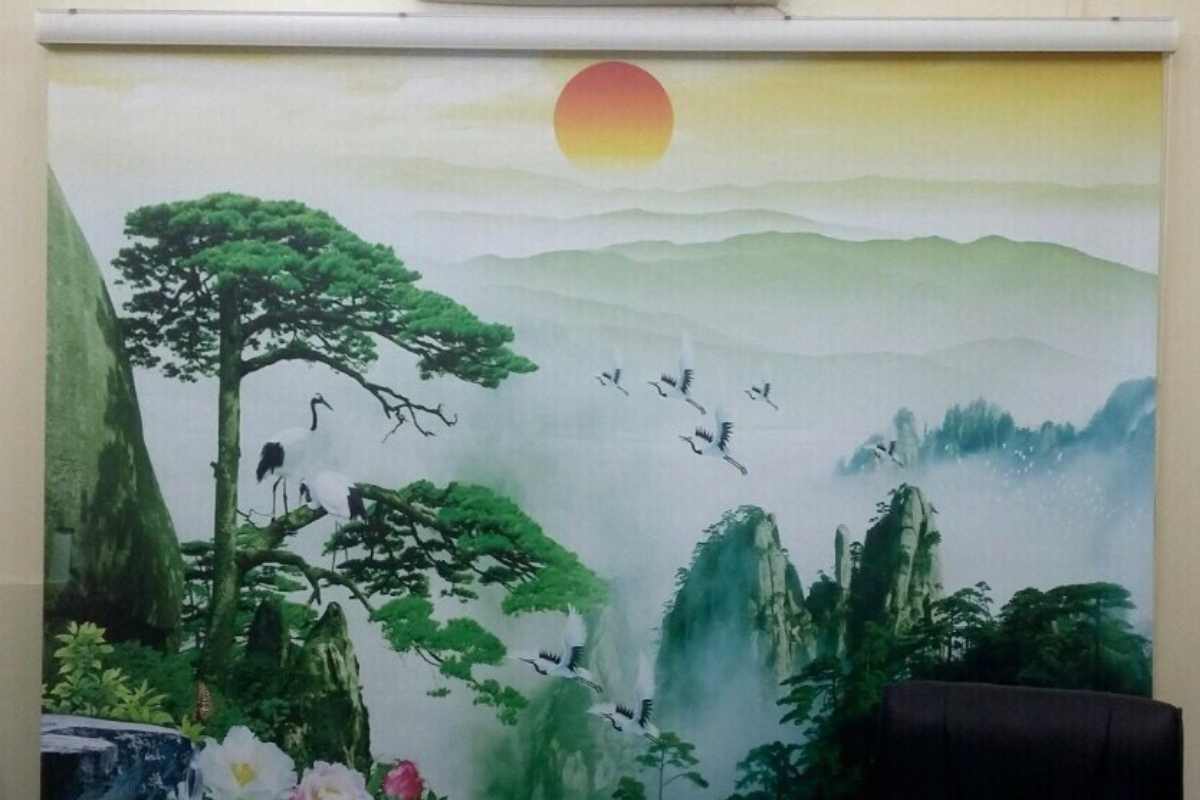 Rèm cuốn in tranh