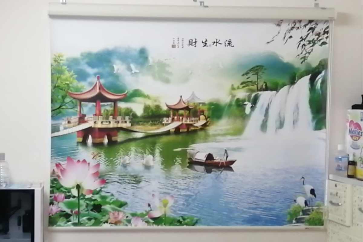 Rèm cuốn in tranh