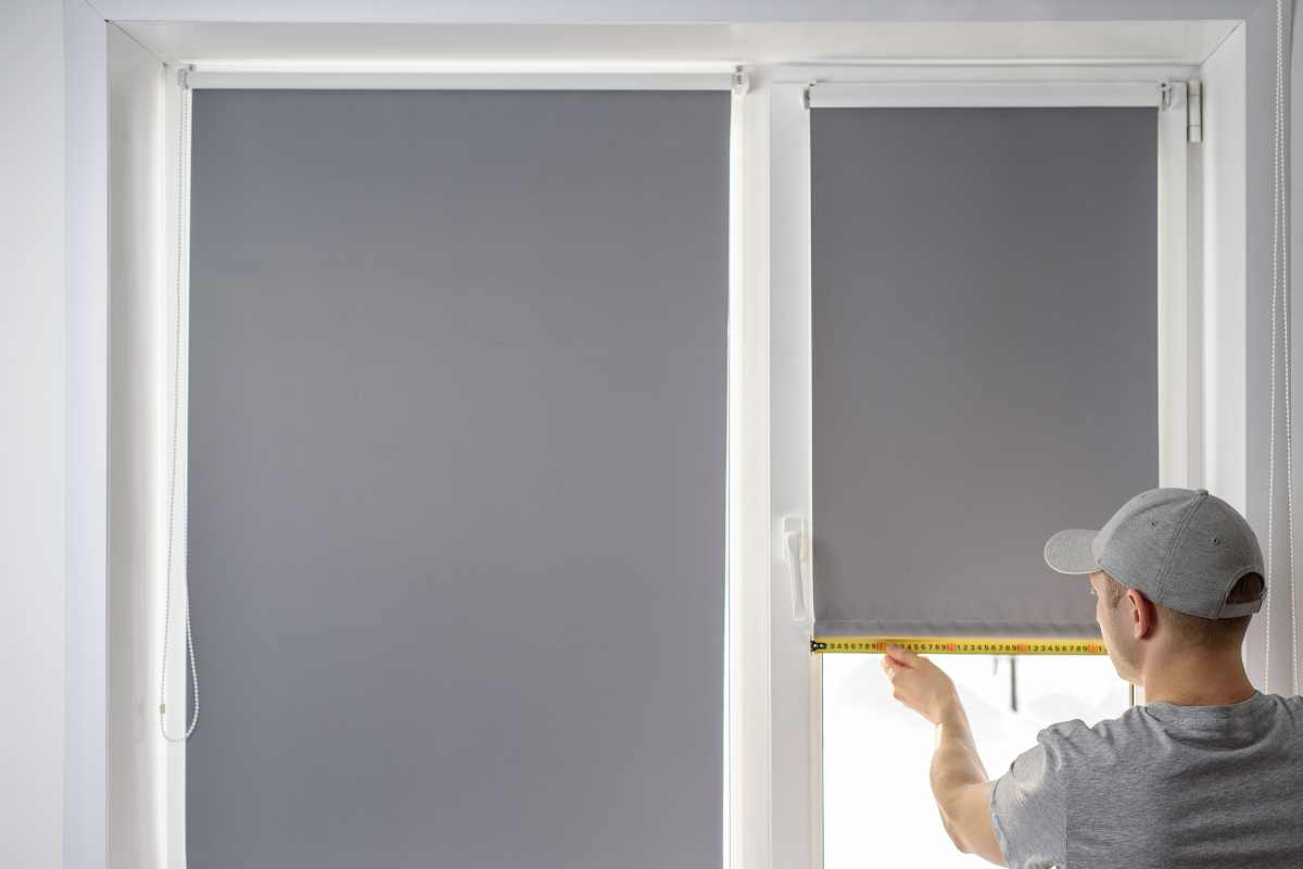 Rèm cuốn vải trơn xám