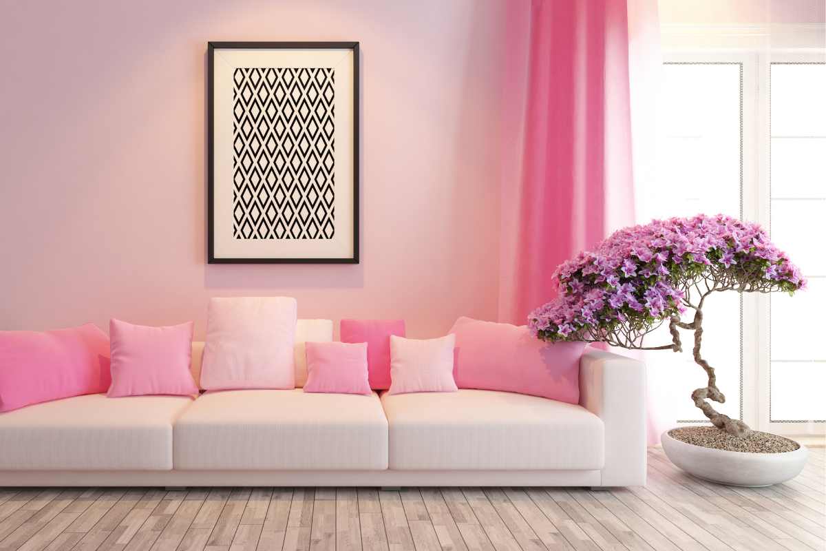 Rèm vài voan hồng phấn